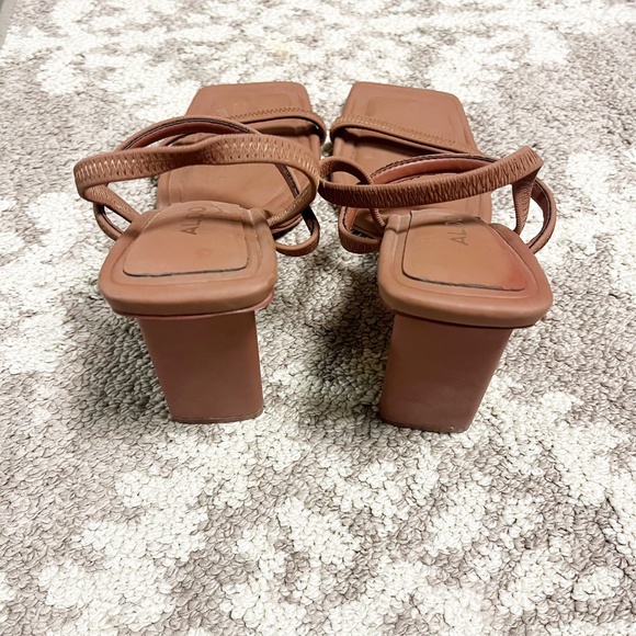 Aldo Okurr Block Heel Sandal Bone Taupe Color Size 8.5 - Picture 5 of 6